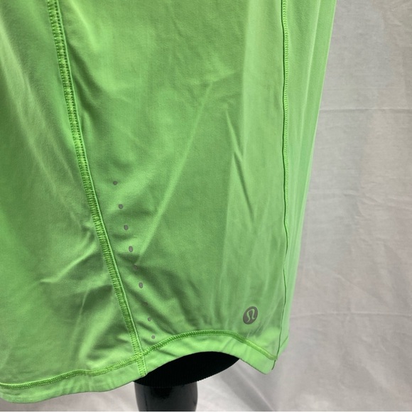 LULULEMON Tank Top Mesh Panels High Visibility Neon Green Open Back Size 6 - Picture 3 of 6